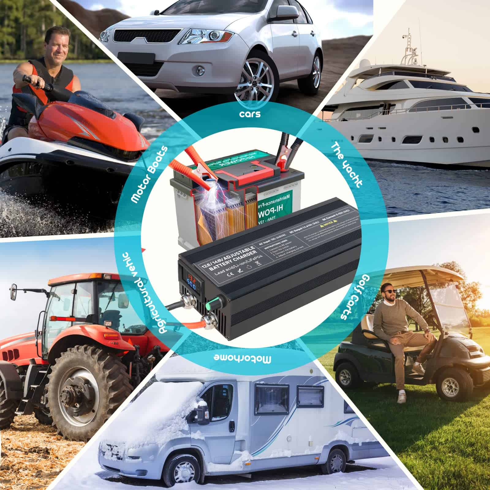 Cargador de batería 14.6V 50A Lifepo4 Cargador de batería - Imagen 8