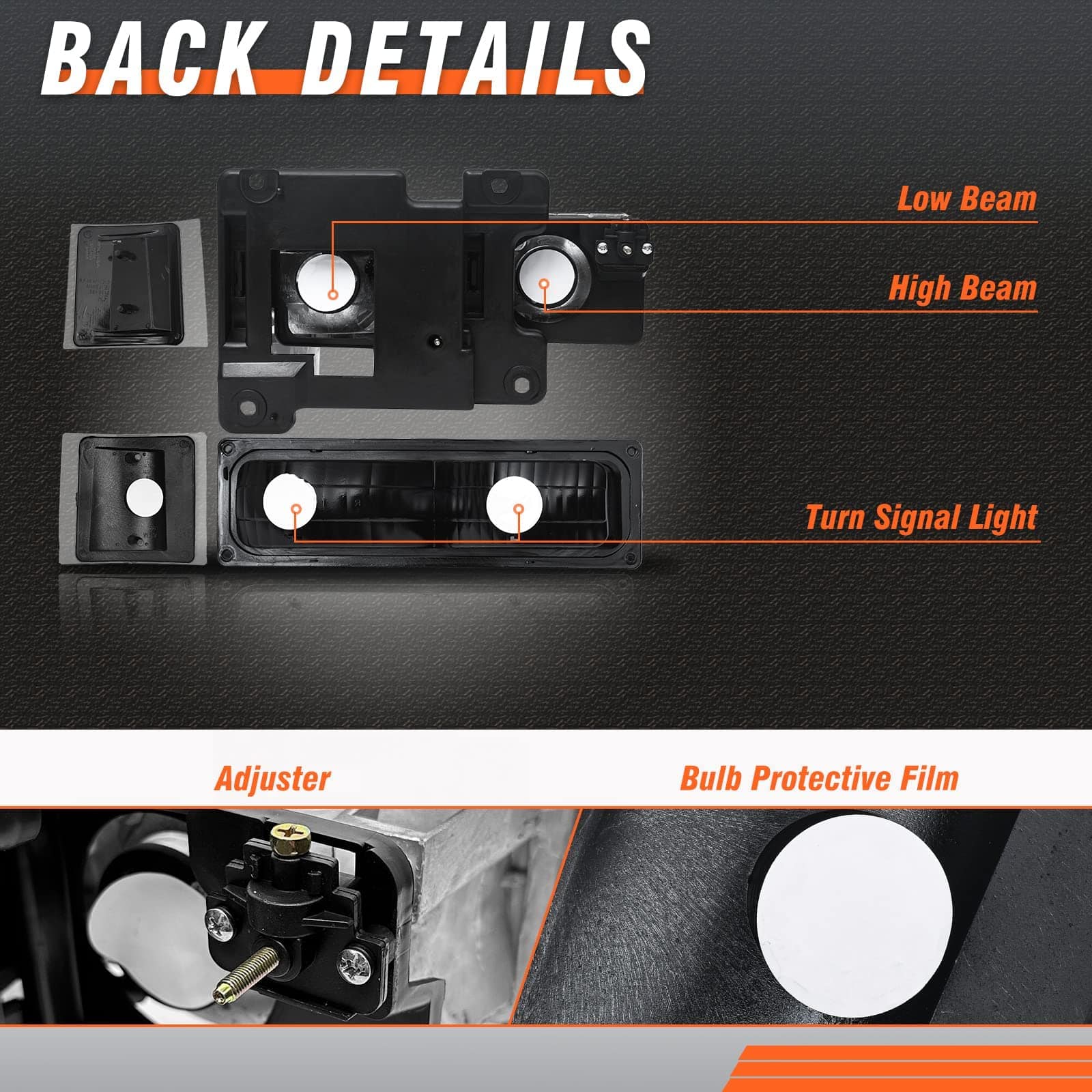 Conjunto de Faros para Chevy Silverado 1994-1998 para 94 95 - Imagen 5