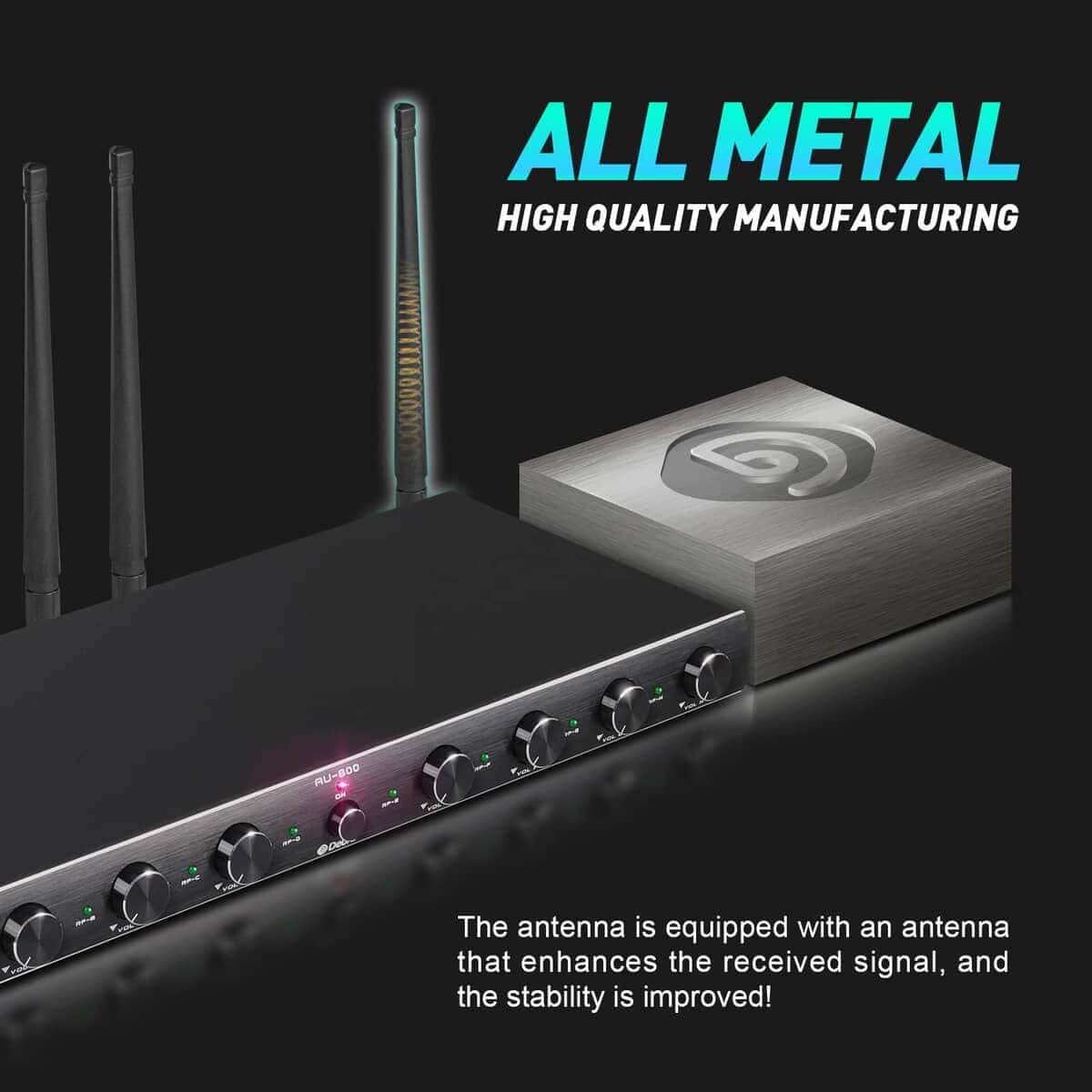 Sistema de micrófono inalámbrico Debra Audio AU800 Pro UHF - Imagen 5