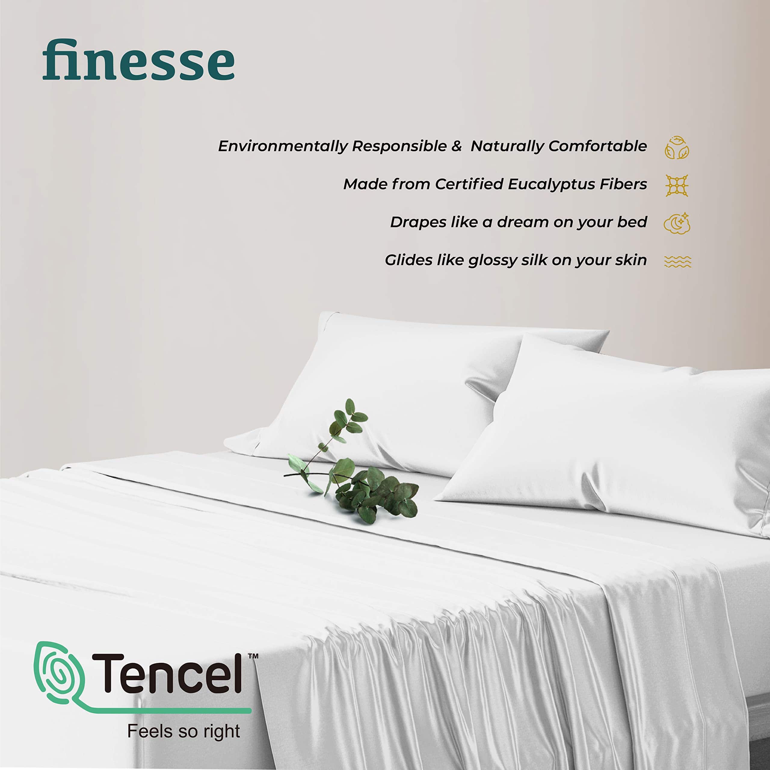 Juego de sábanas 100% Tencel California King - 4 PC Cal - Imagen 4