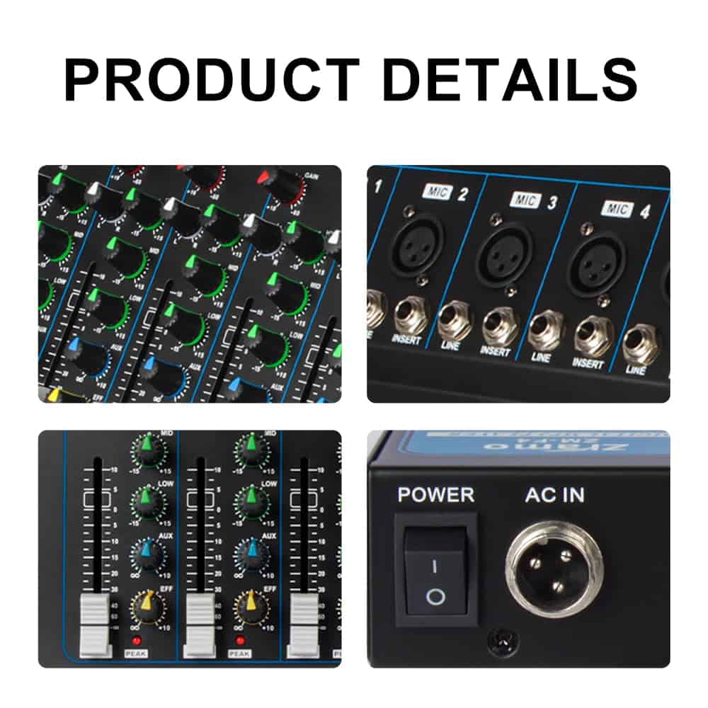 Mezcladora de Audio Profesional ZRAMO F4 para teclado - Imagen 6