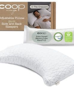 Almohada Ajustable Coop Home Goods -Blanco en Forma de Media