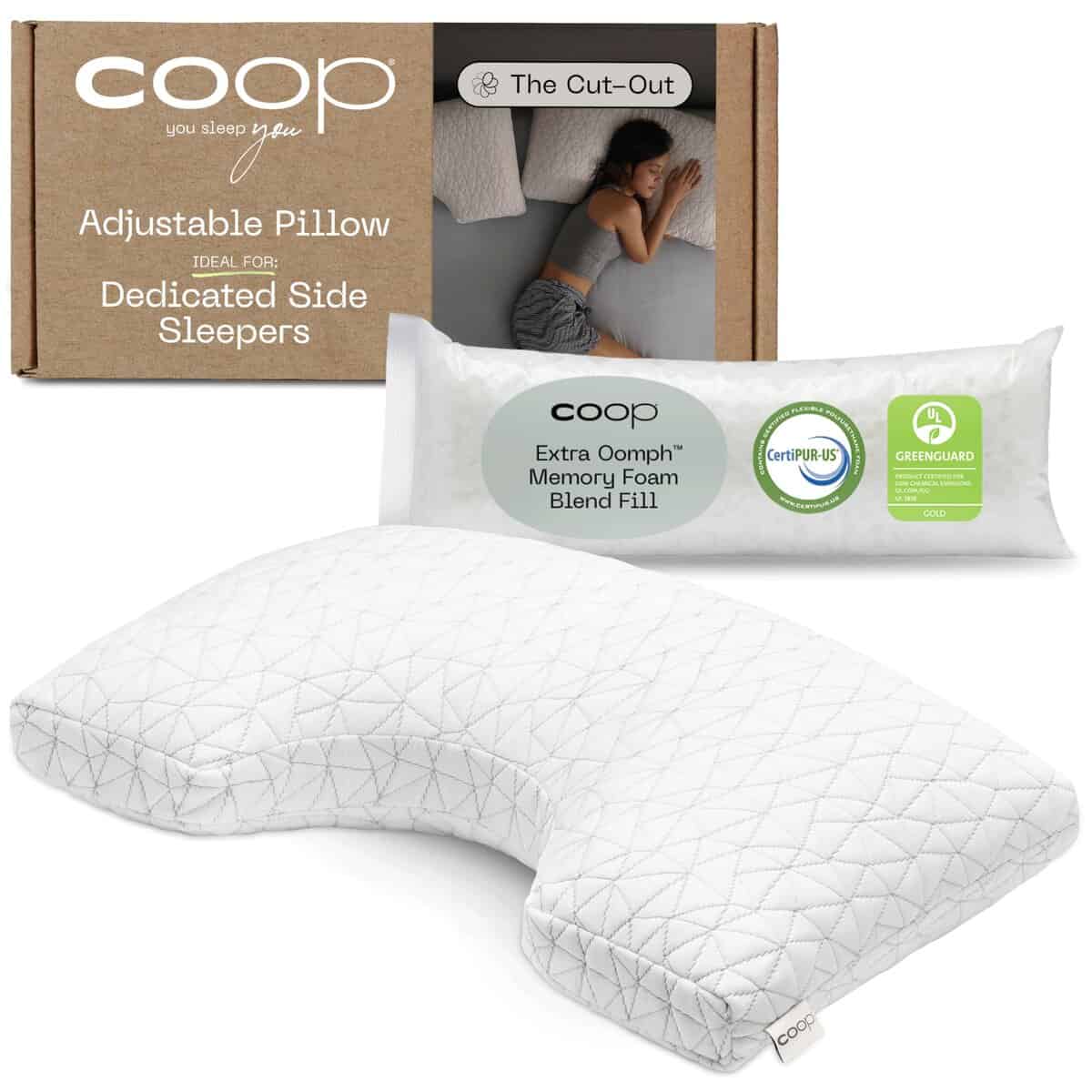 Almohada ajustable original con recorte de Coop Home Goods,