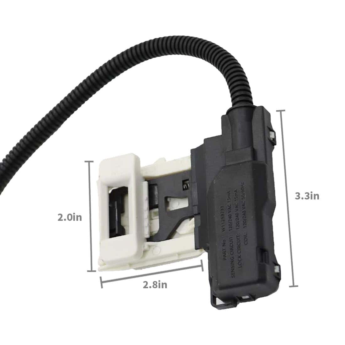 Nakkaa W11307244 Washer Lid Lock Switch 3 Wire Lid Latch - Imagen 3