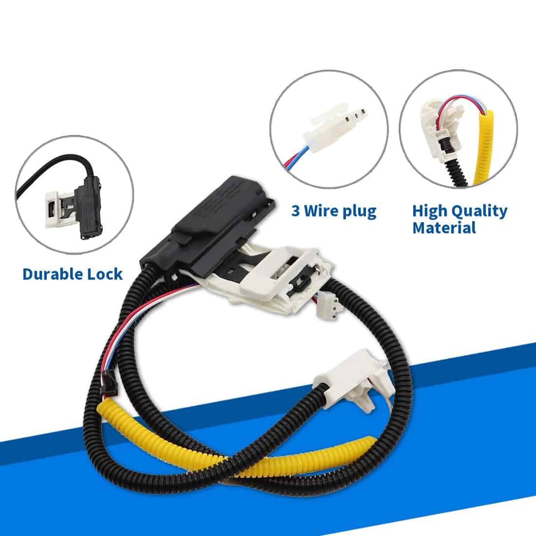 Nakkaa W11307244 Washer Lid Lock Switch 3 Wire Lid Latch - Imagen 4