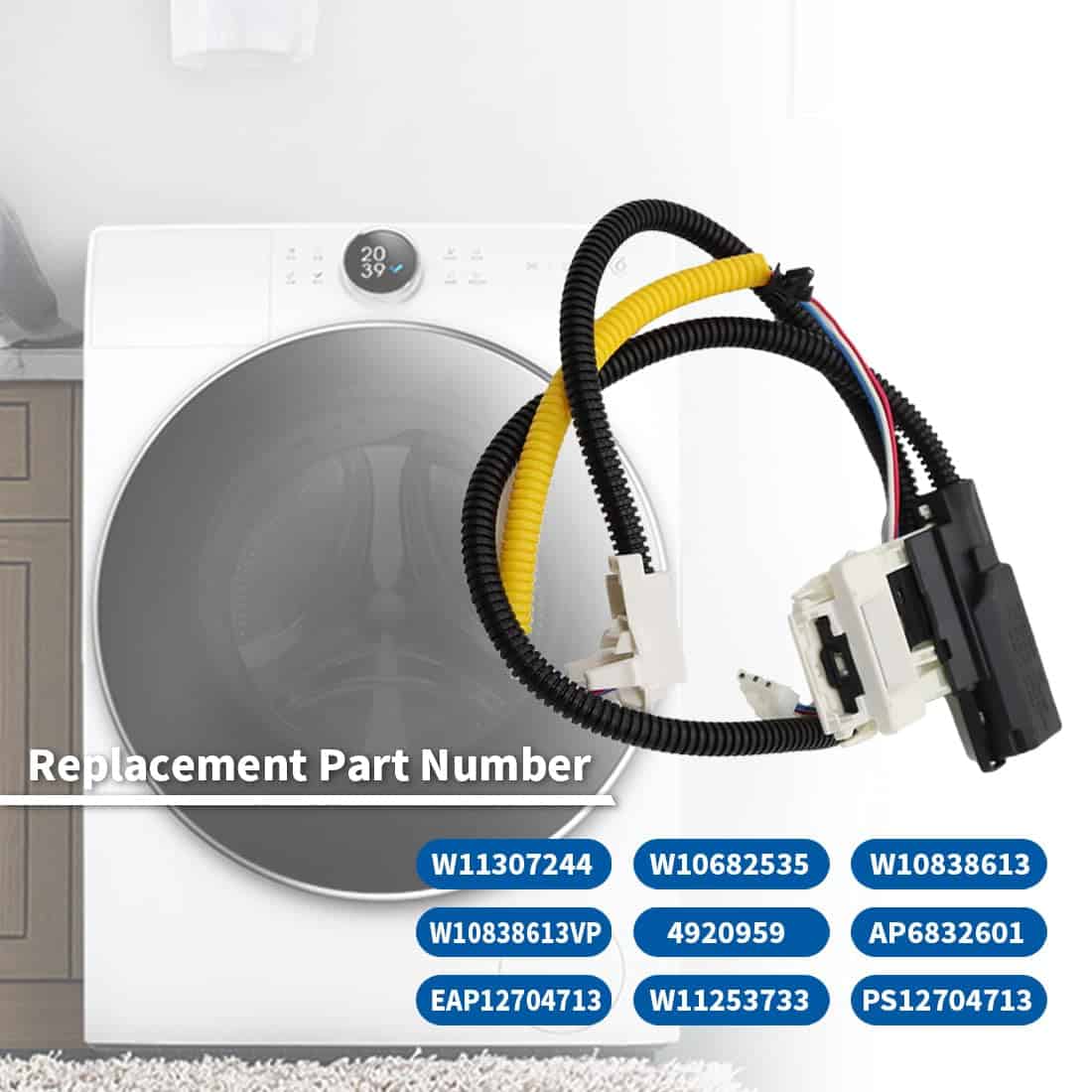 Nakkaa W11307244 Washer Lid Lock Switch 3 Wire Lid Latch - Imagen 5