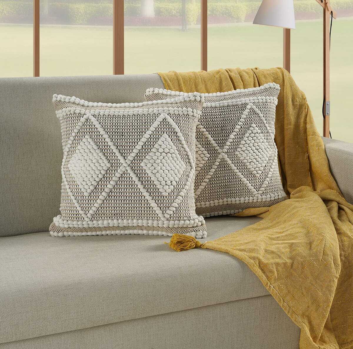 Fundas de cojín GRUHUM 18 x 18 - Juego de 2 Fundas de cojín