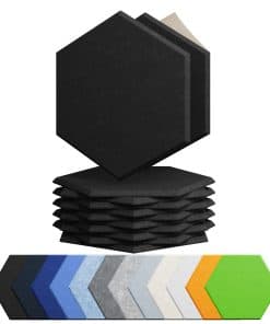 Paquete de 12 Paneles Acústicos Amantech Autoadhesivos de