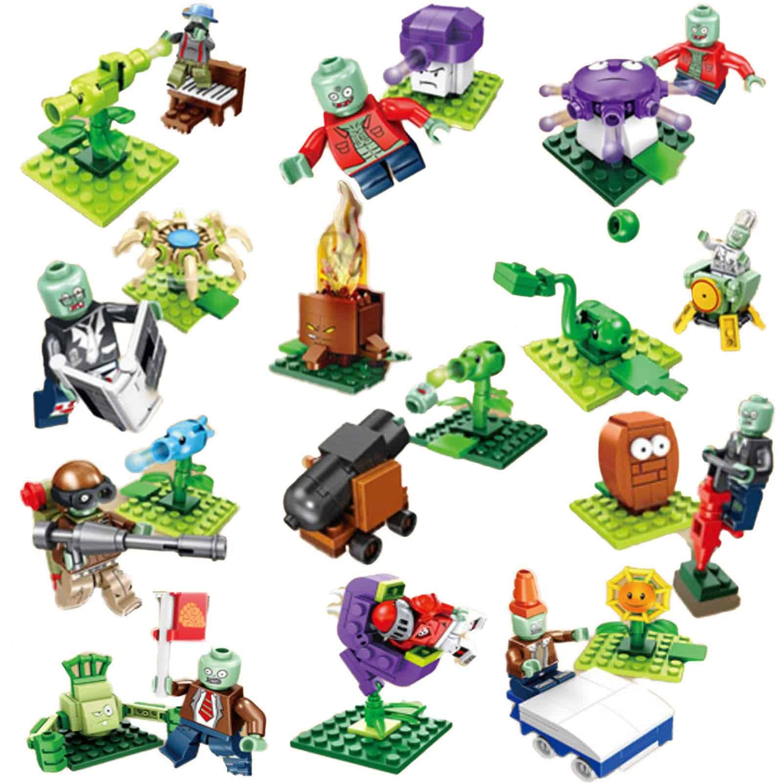 JHESAO 12 Cajas de Plantas y Zombies Juguetes de Ensamble