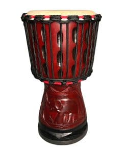 Tambor Djembe BORIYAM 8'' de Madera Maciza Tallada a Mano,