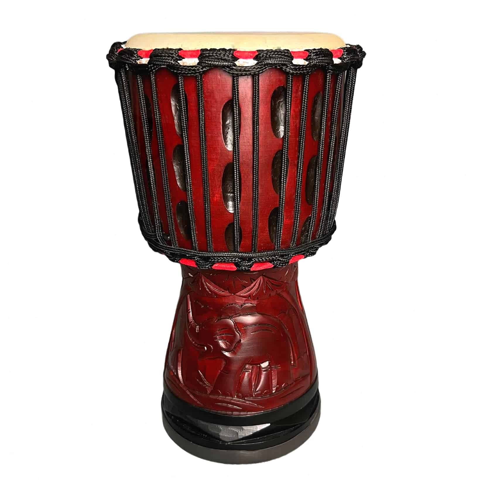 Tambor Djembe BORIYAM 8'' de Madera Maciza Tallada a Mano,
