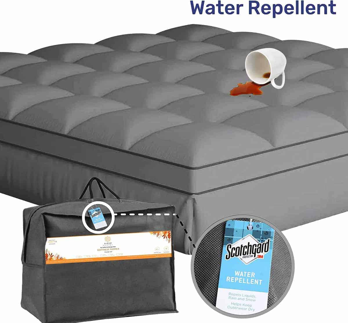 Sobrecolchón de algodón 100% Sleep Mantra tamaño King - - Imagen 4