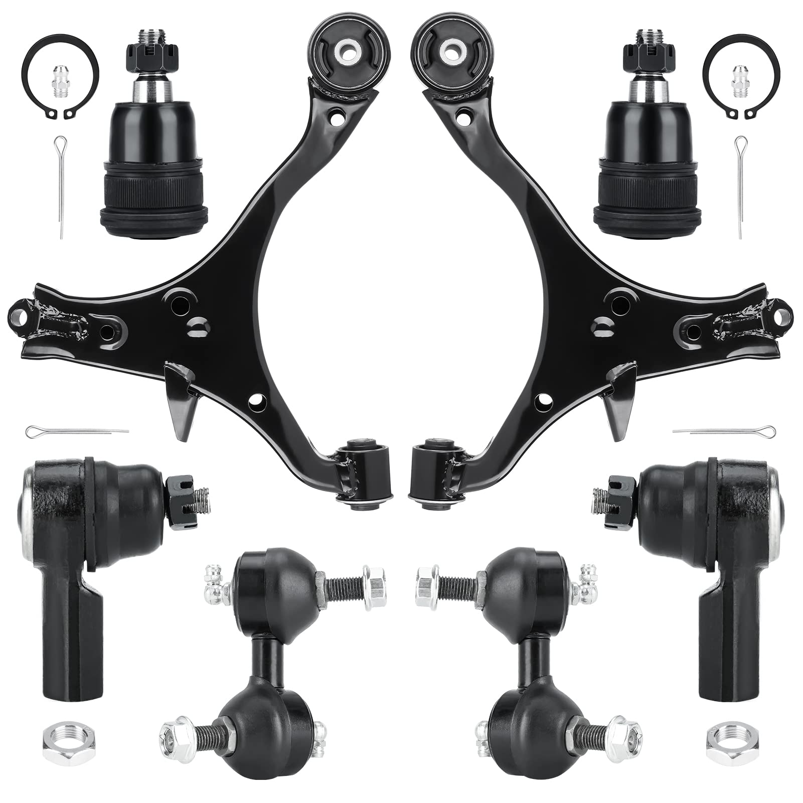 8PCS Brazo de control inferior delantero con rótulas para