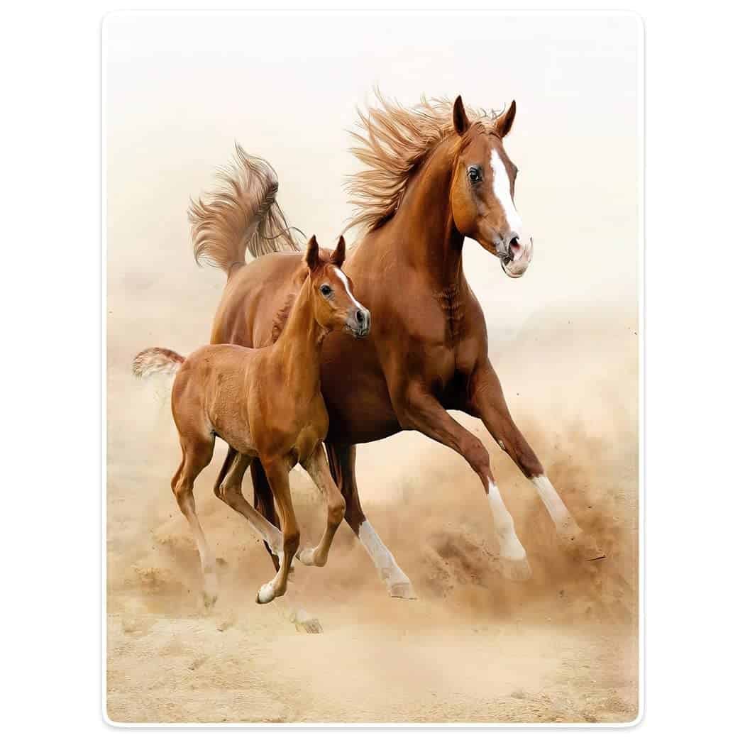 SXCHEN 60"x80" Mantas de Sofá de Lanzar Plush Dos Caballos