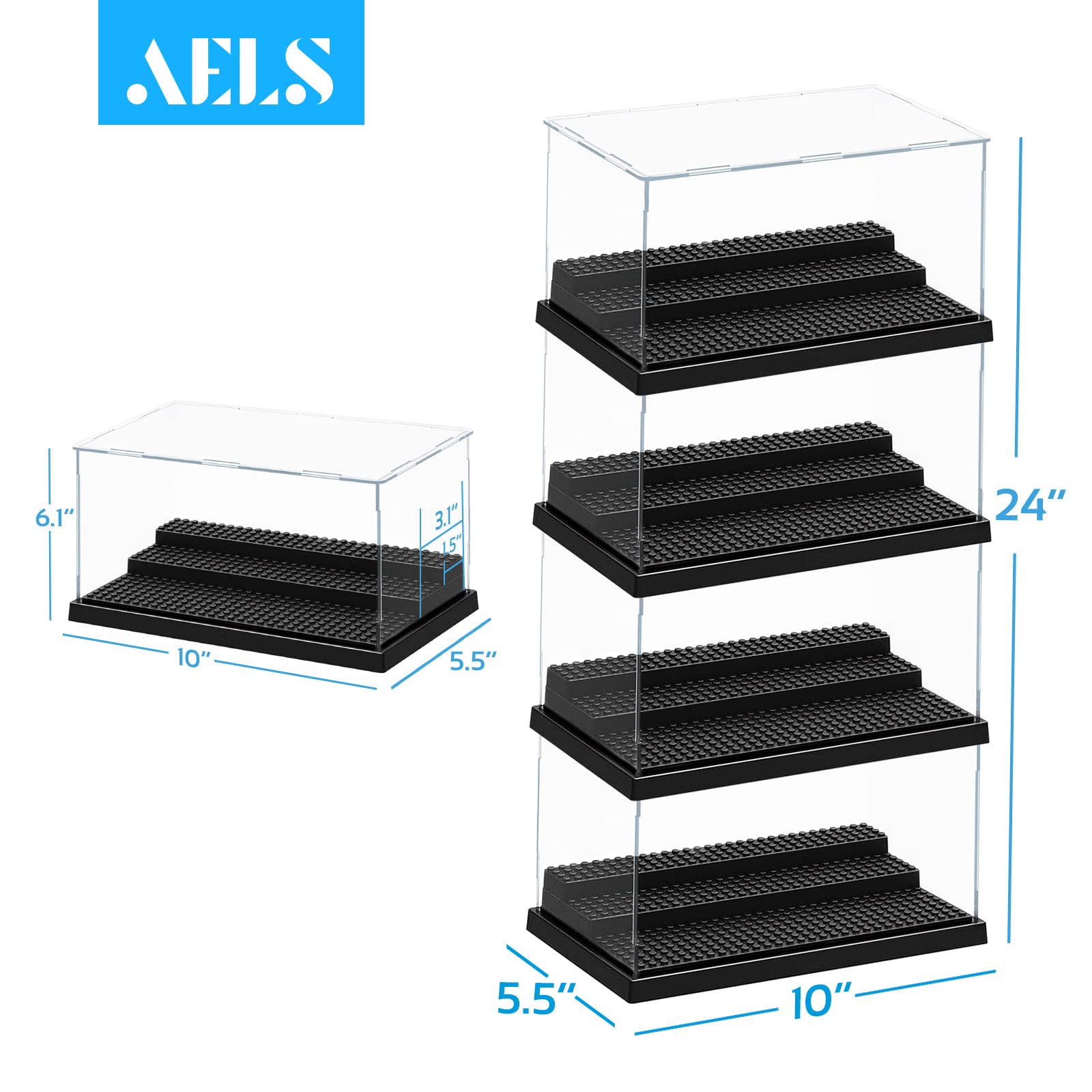 Conjunto de 4 Estuches de Exhibición de Acrílico de 3 - Imagen 3