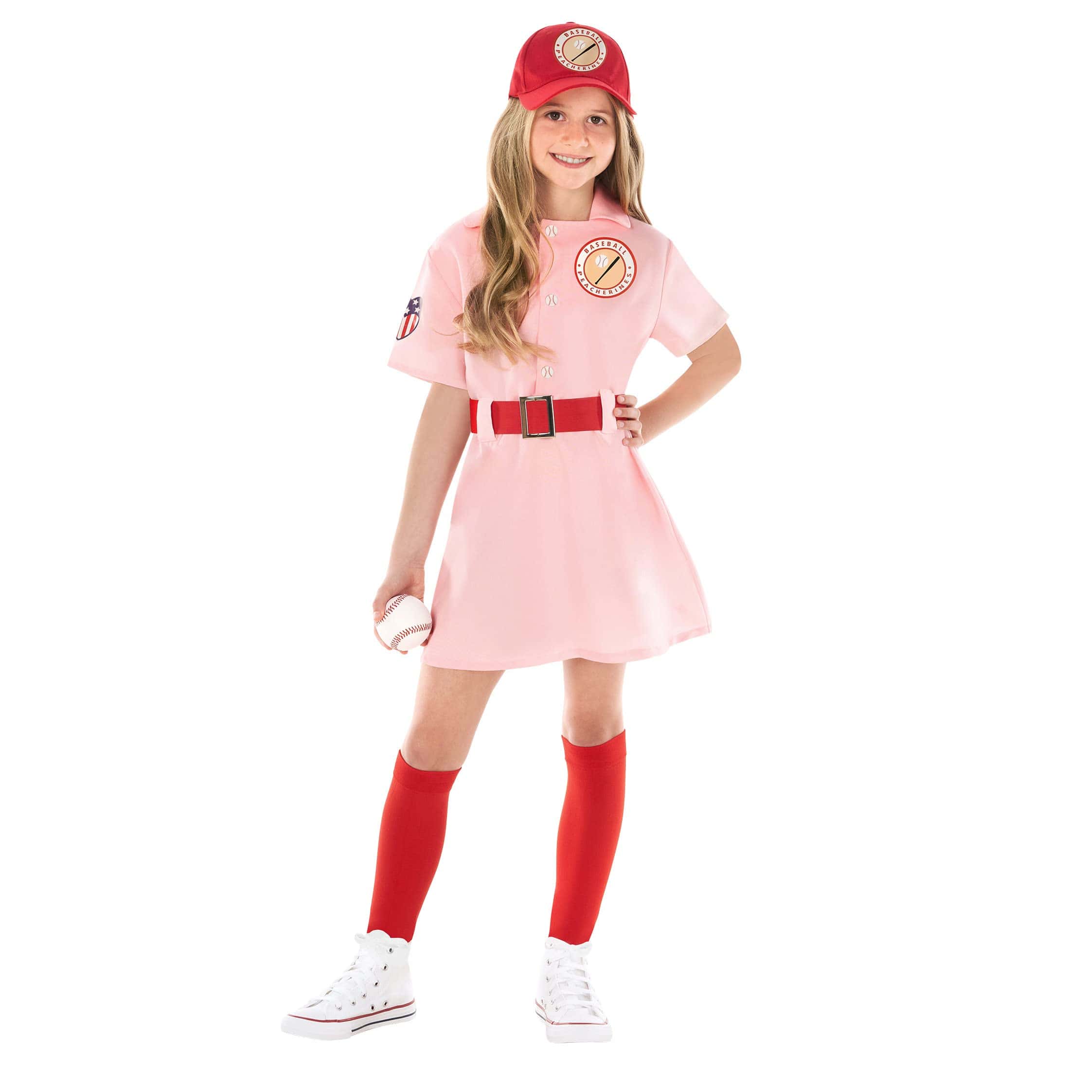 Disfraz de Beisbol para Niñas en color Rosa Durazno - Traje