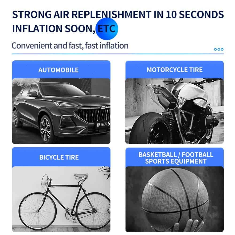 Inflador de neumáticos eléctrico inalámbrico portátil Bomba - Imagen 4