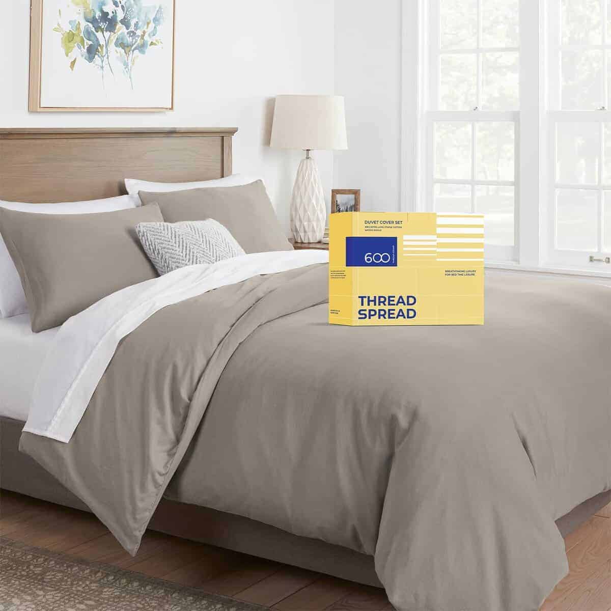 Juego de Funda nórdica Queen/Full, 600 hilos de algodón