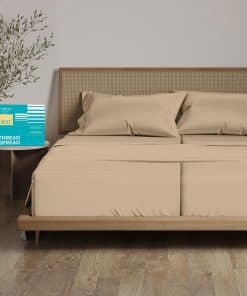 Juego de Sábanas Split King 100% Algodón -Taupe