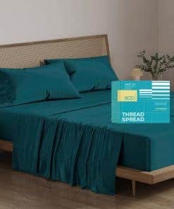 Juego de sábanas 100% algodón egipcio tamaño -Azul Verde