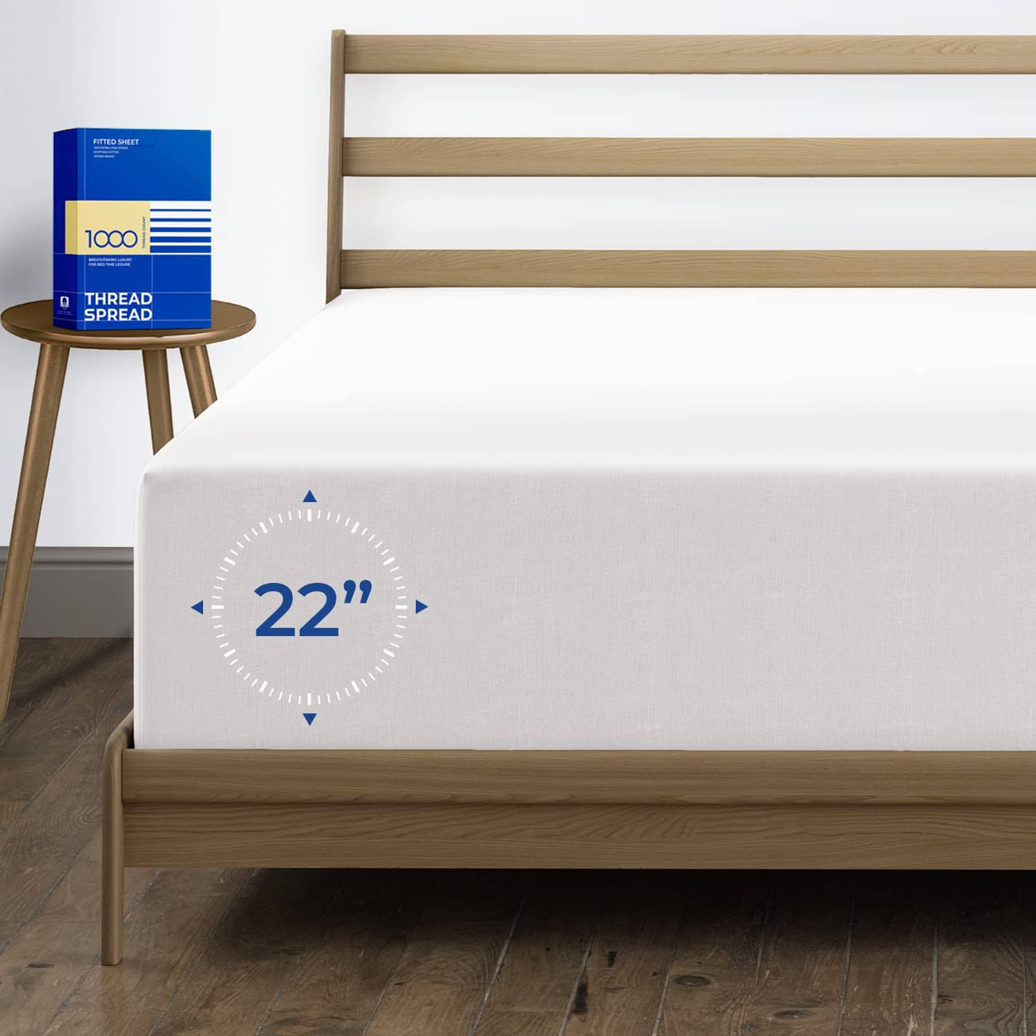 Sábana ajustable Thread Spread Luxury de algodón egipcio