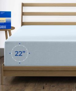 Sábana Ajustable de Algodón Egipcio de Lujo -Azul Claro