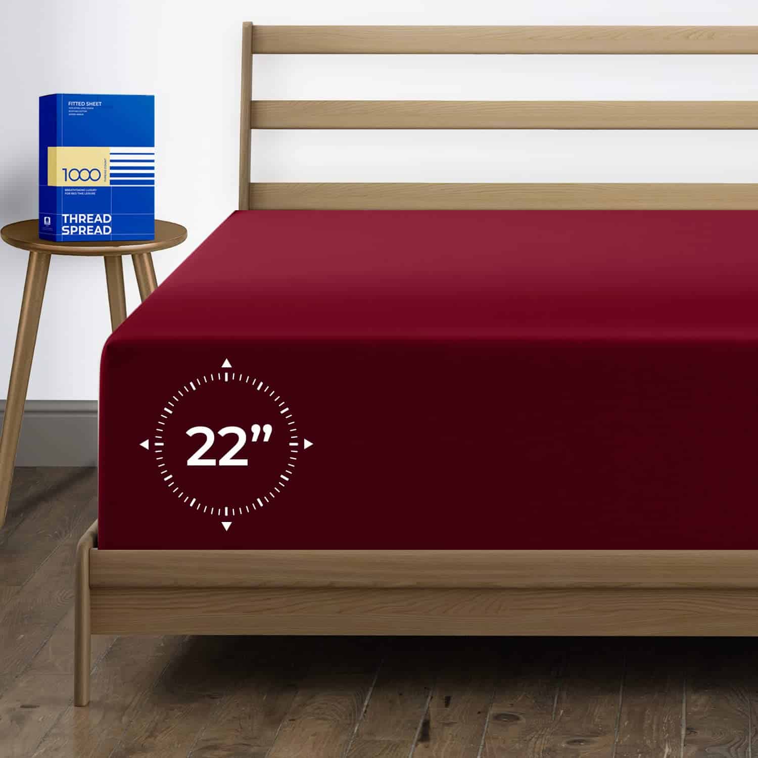 Sábana bajera ajustable de algodón egipcio de lujo Thread