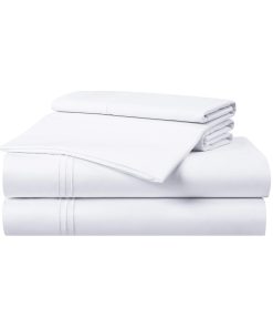 Juego de sábanas de satén Aston & Arden - 100% -Blanco Palom