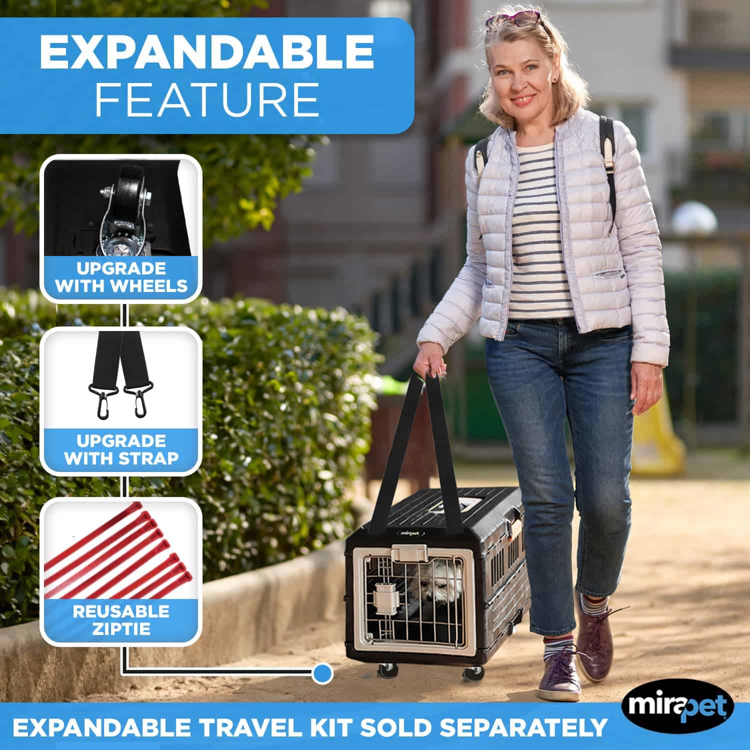 Transportadora y jaula Mirapet USA 21'' - Diseño Premium - Imagen 9