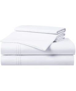 Juego de sábanas de satén Aston & Arden - 100% -Blanco palom