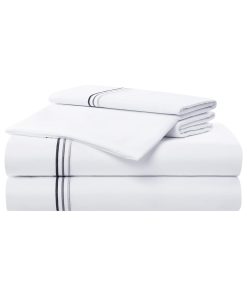 Juego de sábanas de satén Aston & Arden - 100% -Negro Ónix