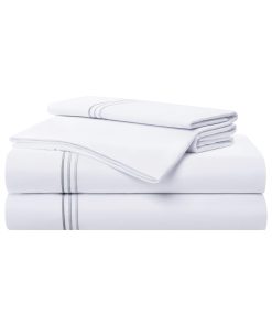 Juego de sábanas de satén Aston & Arden - -Gris Piedra