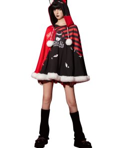 Capa de Halloween con estampado de gato Emily the Strange