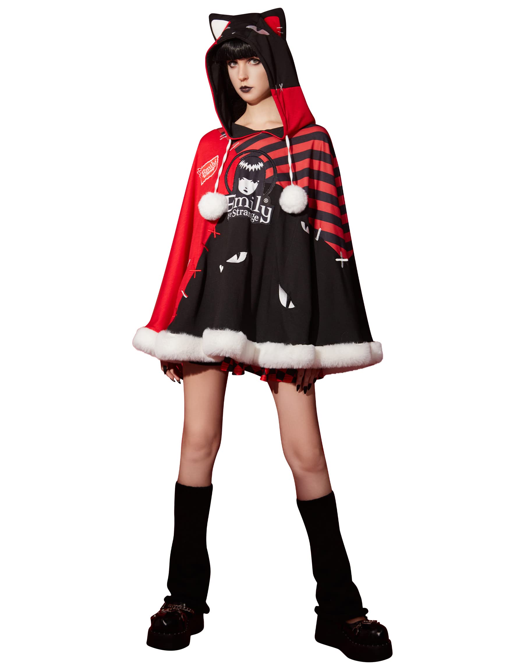 Capa de Halloween con estampado de gato Emily the Strange