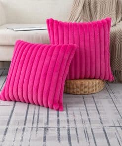 Juego de 2 Fundas de Almohada Decorativas de -Rosa Fucsia