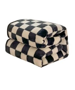 Manta HOLY HONEY estilo de tablero de ajedrez suave y