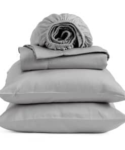 Juego de sábanas 100% algodón orgánico | -Gris Plata