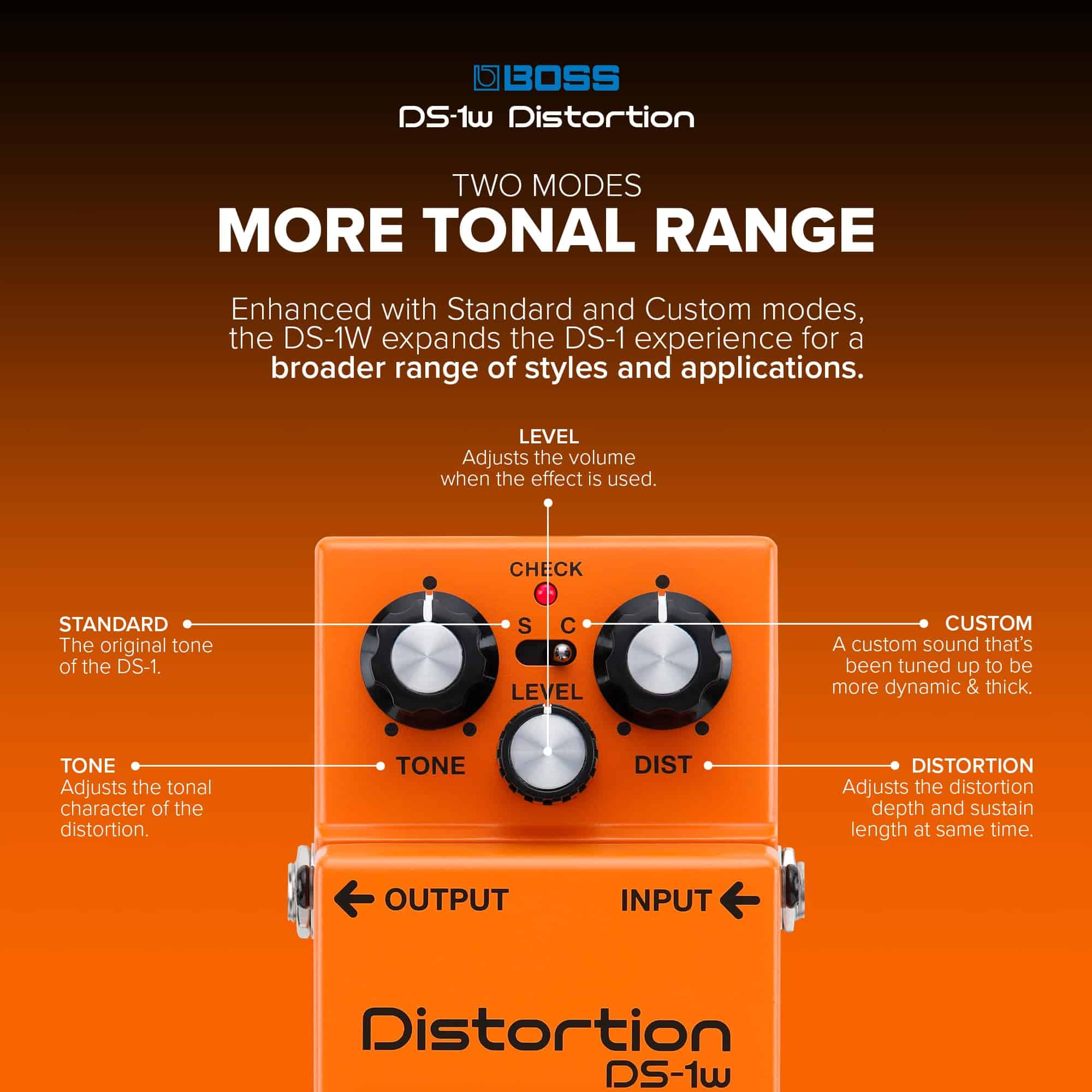 Pedal de Distorsión Boss DS-1W Waza Craft - Imagen 6
