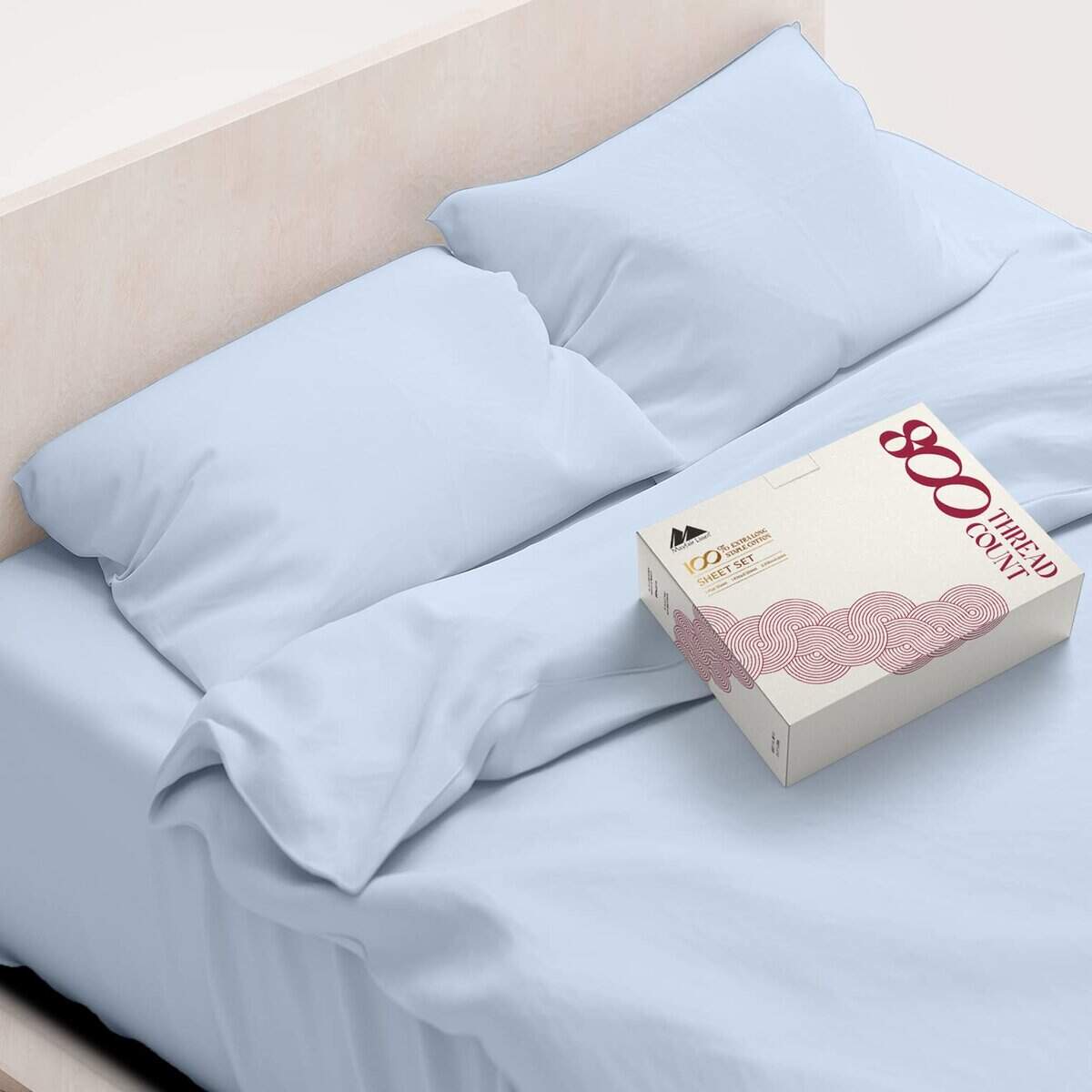 Juego de sábanas individuales extra largas de algodón