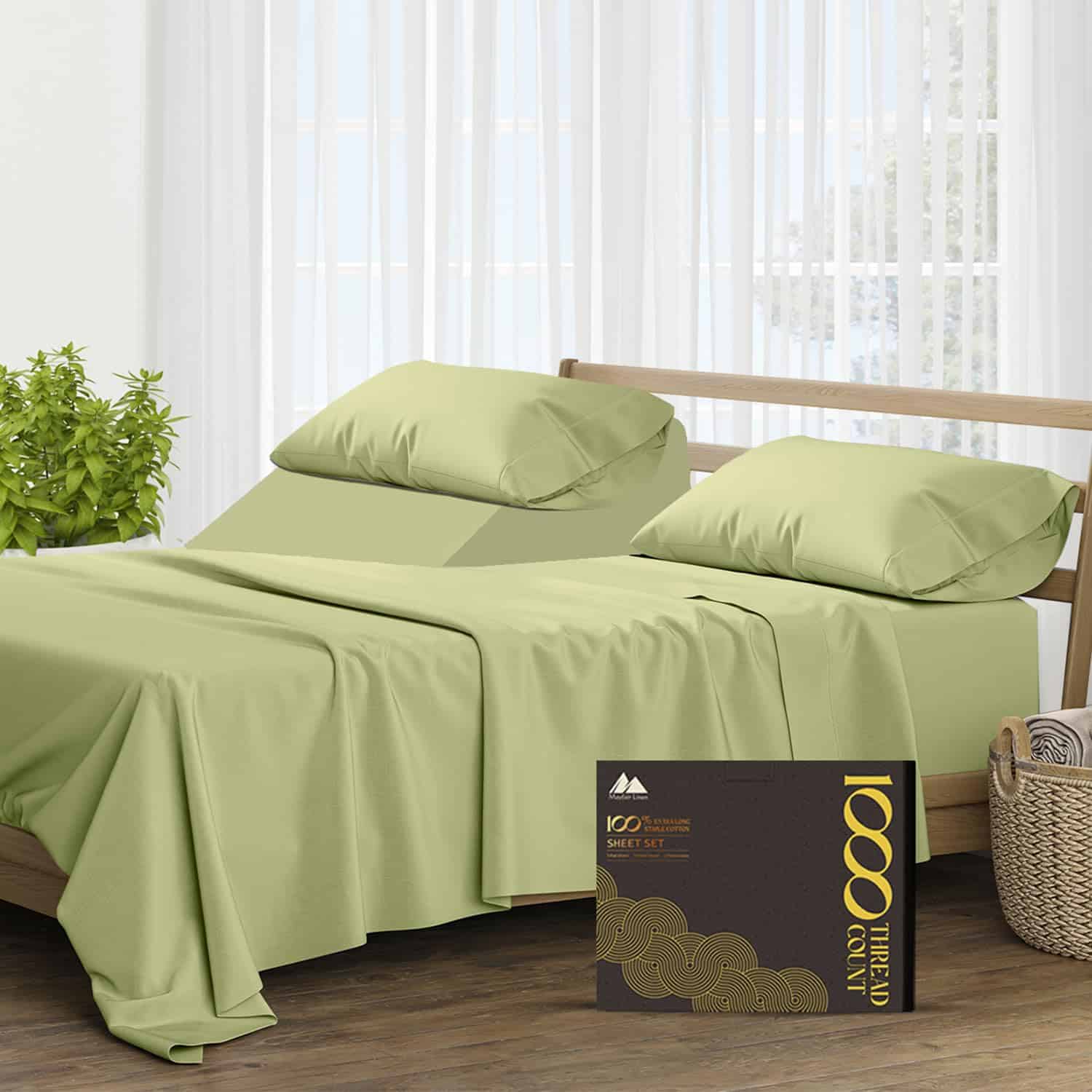 Juego de sábanas Mayfair Linen 100% algodón egipcio puro