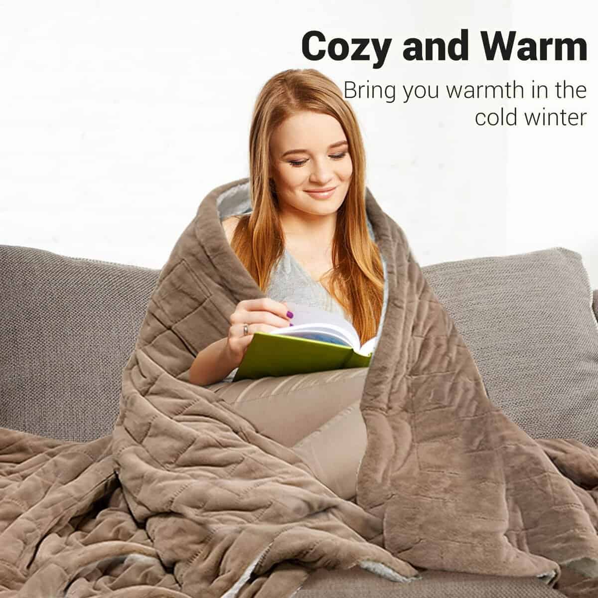 Manta Ponderada Eléctrica ZXU de 50" x 60" con Sherpa para - Imagen 5