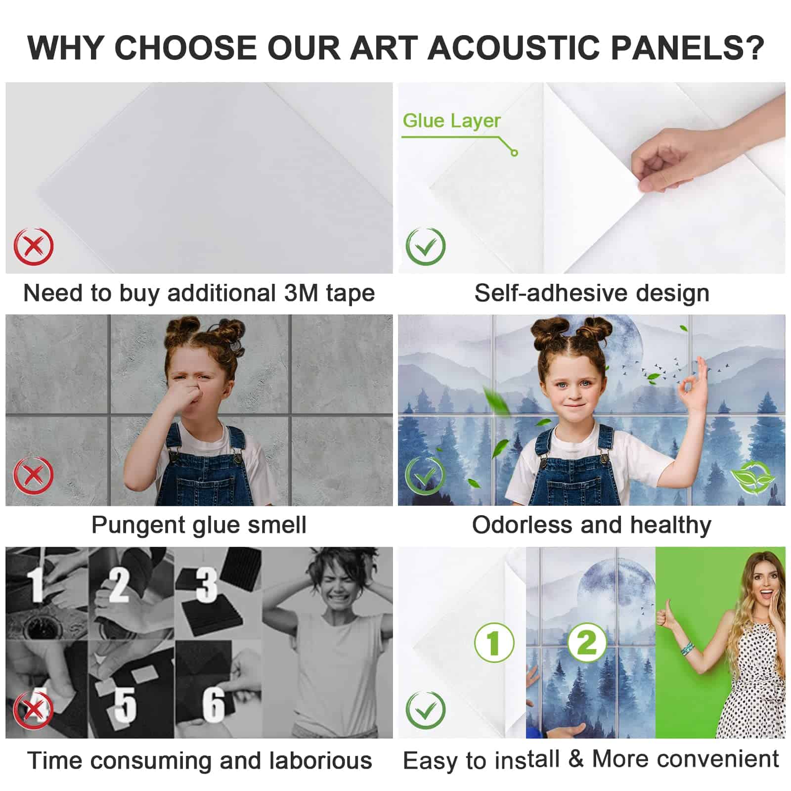 Paneles Acústicos de Arte Tutmyrea, 48" x 32" Autoadhesivos - Imagen 5