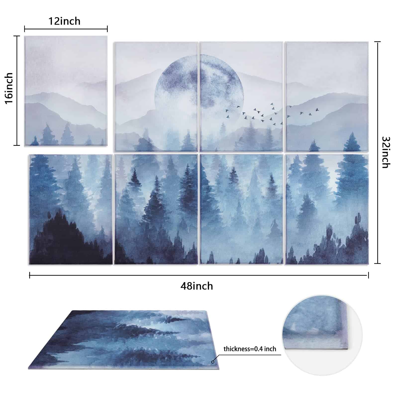 Paneles Acústicos de Arte Tutmyrea, 48" x 32" Autoadhesivos - Imagen 6