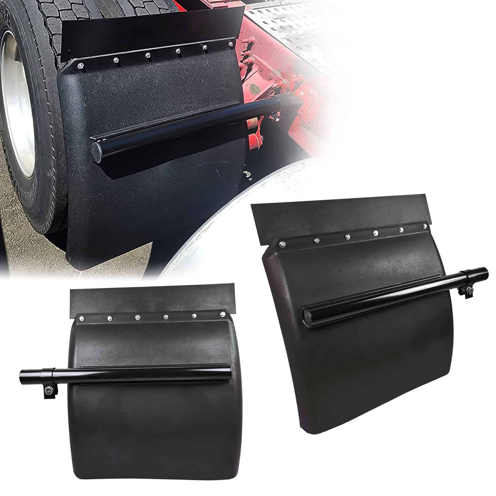 Conjunto de guardabarros traseros de polietileno negro