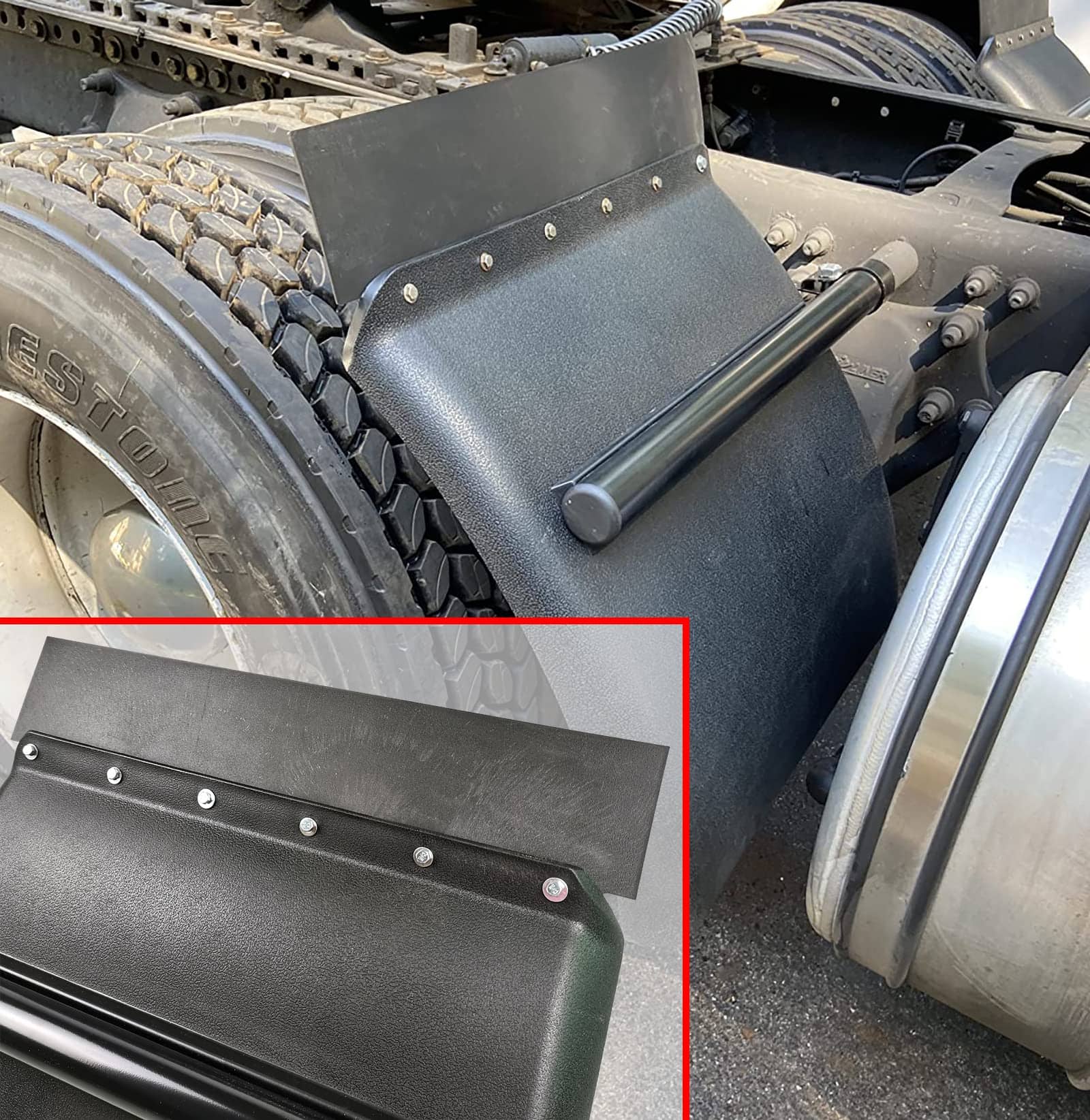 Conjunto de guardabarros traseros de polietileno negro - Imagen 8