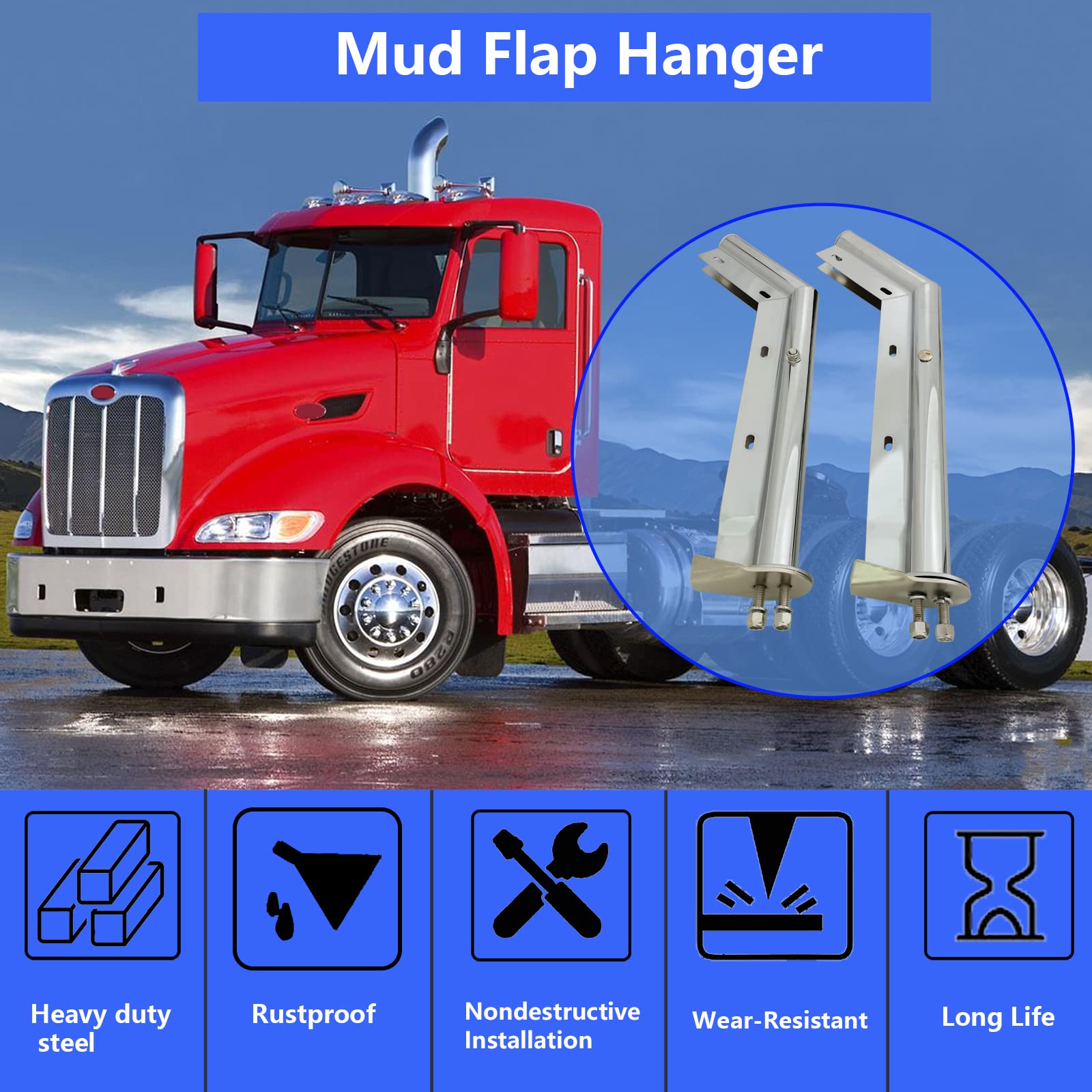 Conjunto de Soportes para Guardabarros Cromados con Resorte - Imagen 7