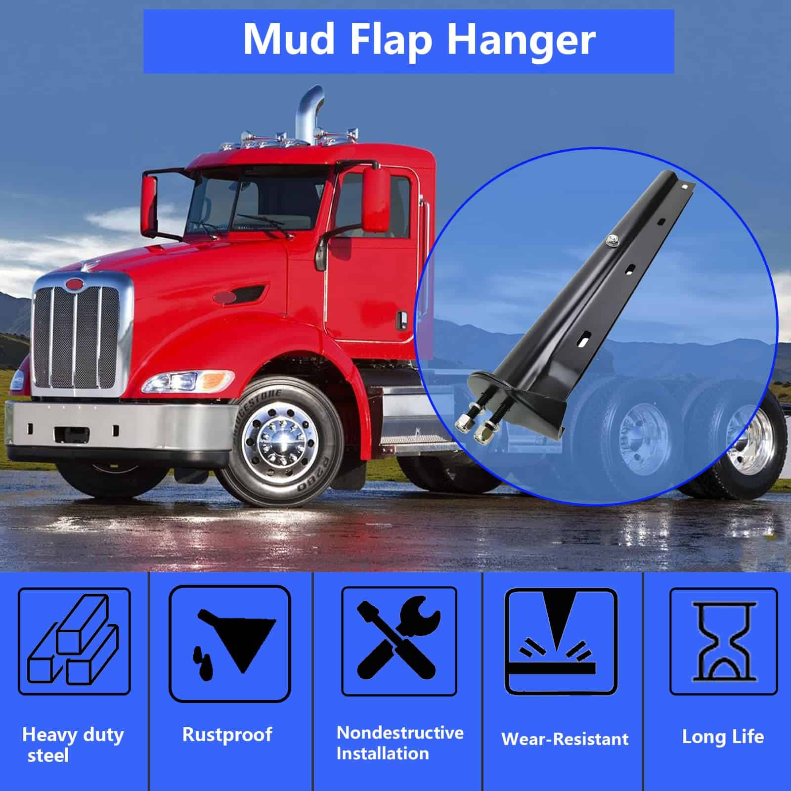 GaeaAuto Soporte para faldones de barro rectos de resorte - Imagen 5