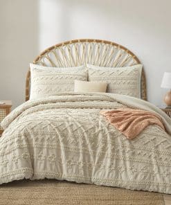 Juego de Edredón Oli Anderson Beige Queen con Acolchado -