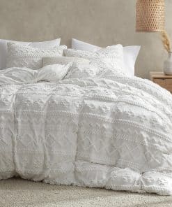 Juego de edredón blanco Oli Anderson King 3 piezas, juegos