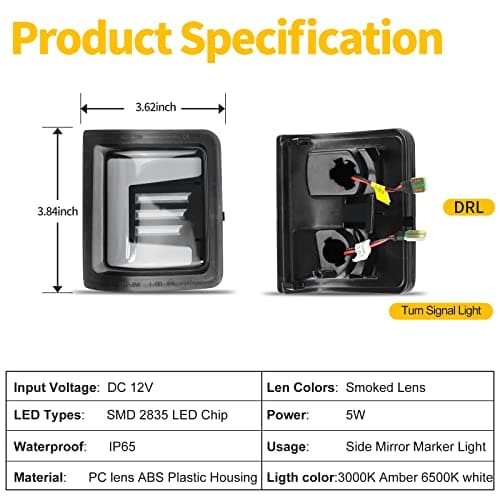 Luces de intermitente LED de vuelta para espejos laterales - Imagen 6